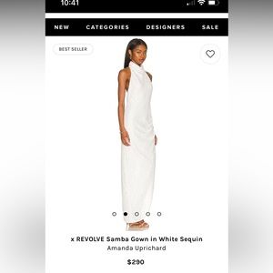 Amanda Uprichard White Sequin Dress